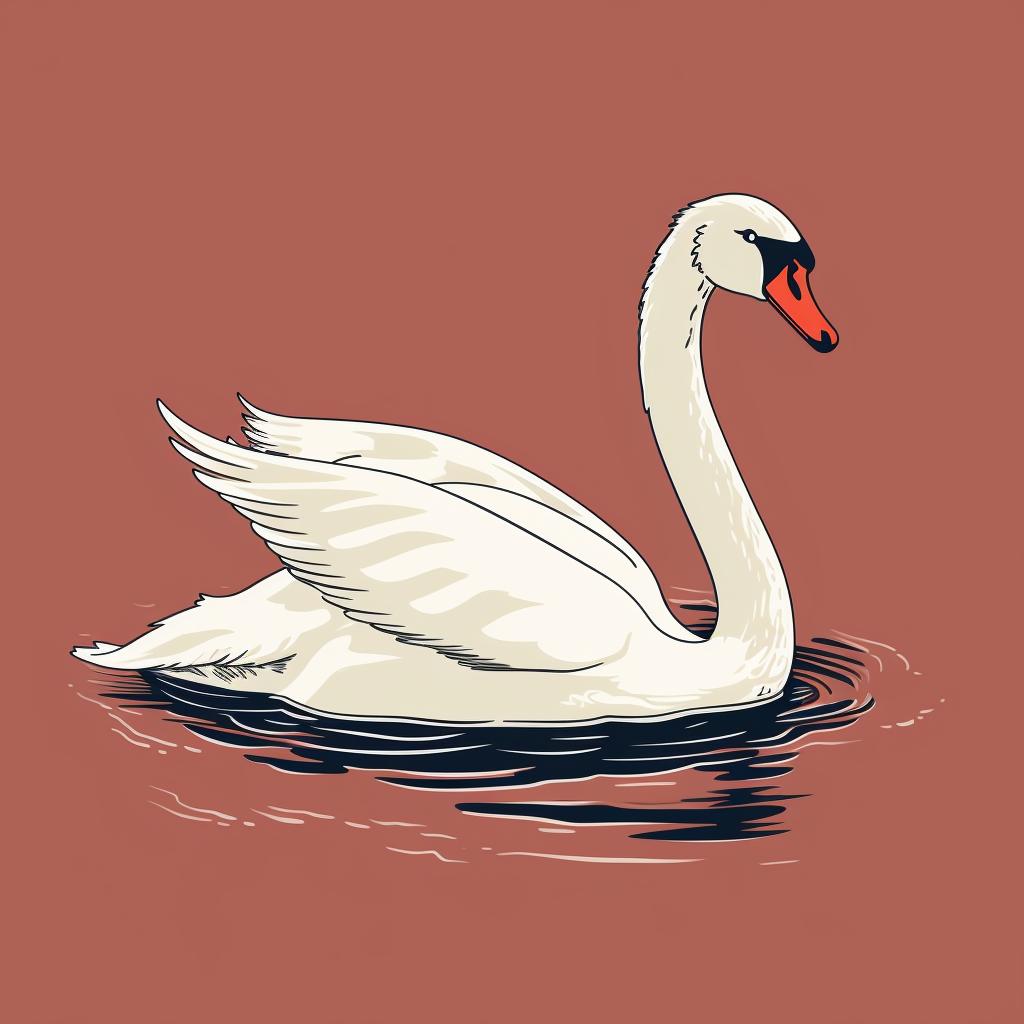 A detailed sketch of a swan on a piece of paper